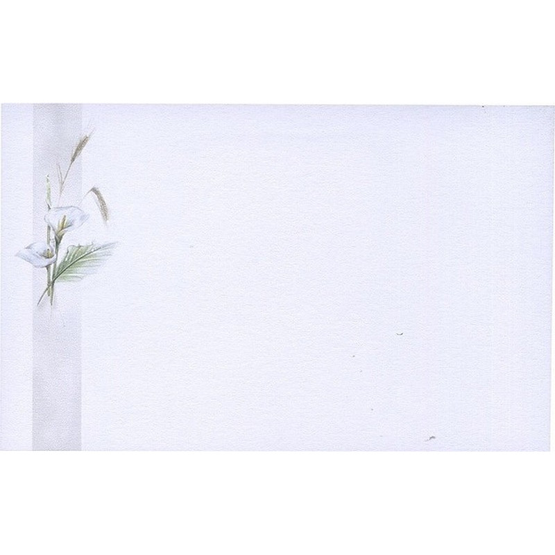 Carte Remerciement Deces Fleurs Arums Blancs Et Epis De Ble